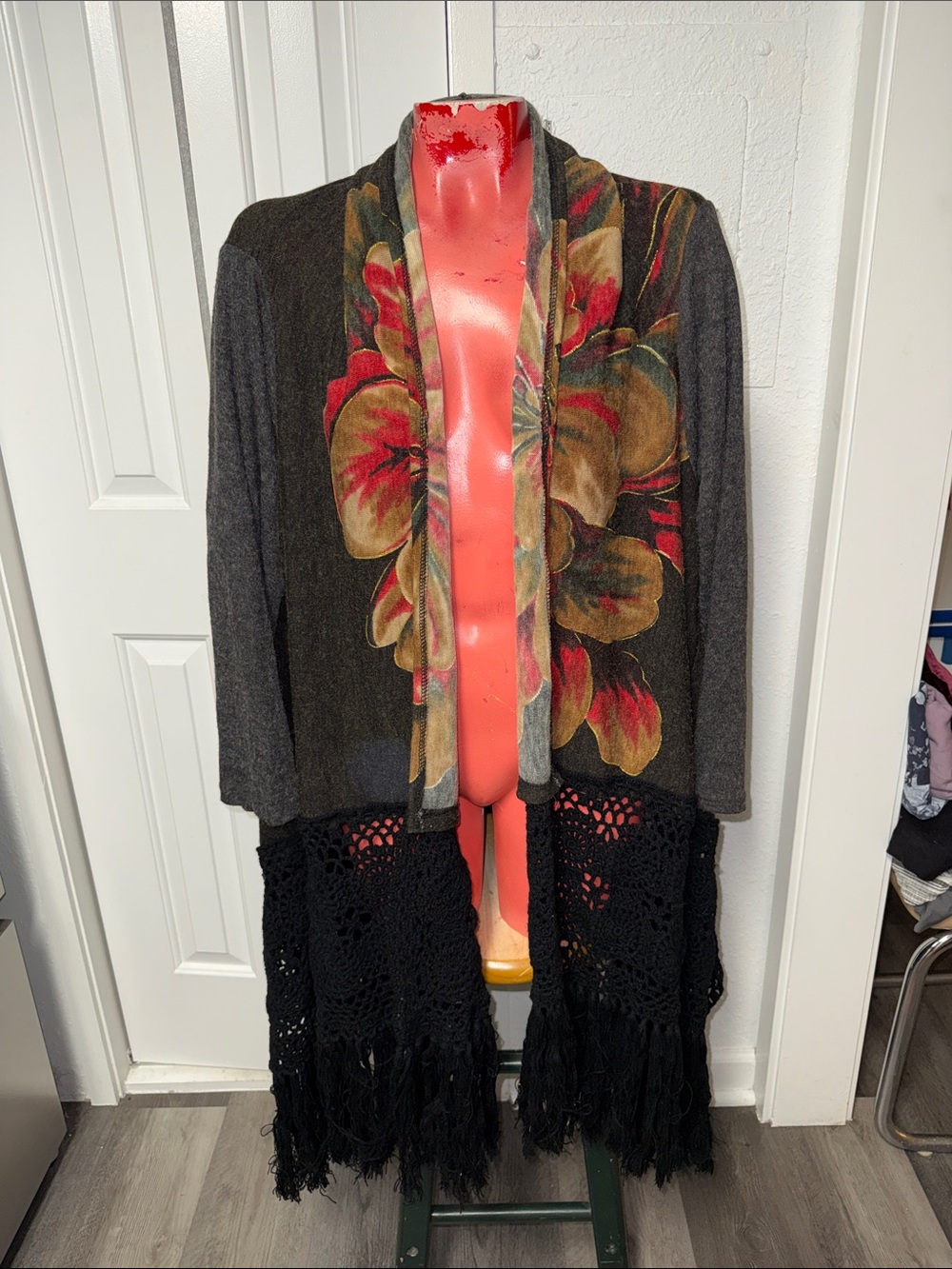 Tracy Porter fringe cardigan sweater